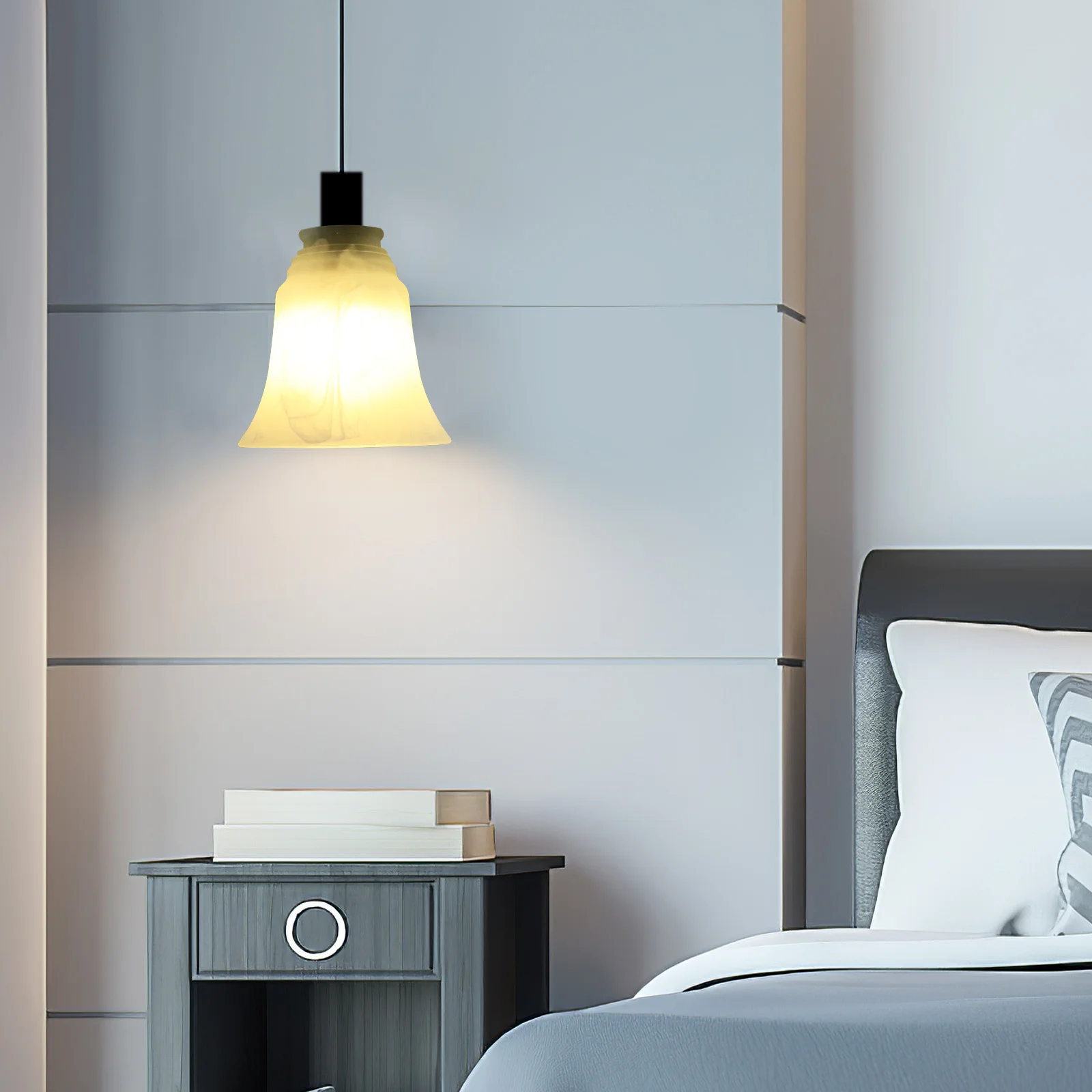 

4Pcs Frosted Glass Hanging Lamp Shades Soft Ambiance Easy to Maintain Light Fixtures Fan Light Covers Hanging Lamp Shade