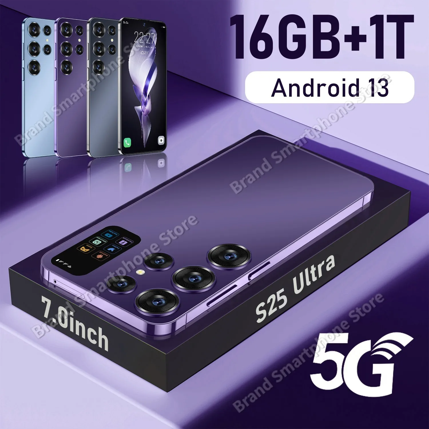 Original s25 ultra Mobile Phones 16GB+1TB Dual Sim Face Unlock Android 13 Cell Phone Smartphone 7000mAh Cellphone 5g celulares