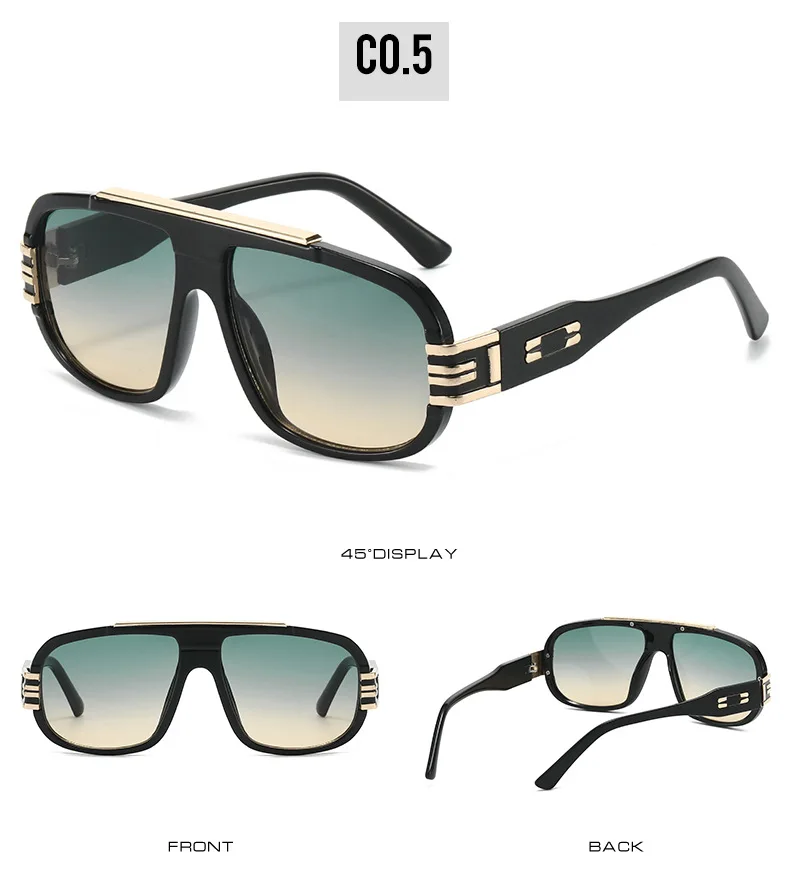 2025 Vintage-Sonnenbrille für Damen, großer Rahmen, Piloten-Punk-Sonnenschutz, Schattierungen, Herren, Strand, Reisen, lässig, Uv400-Sonnenbrille – Detail 11