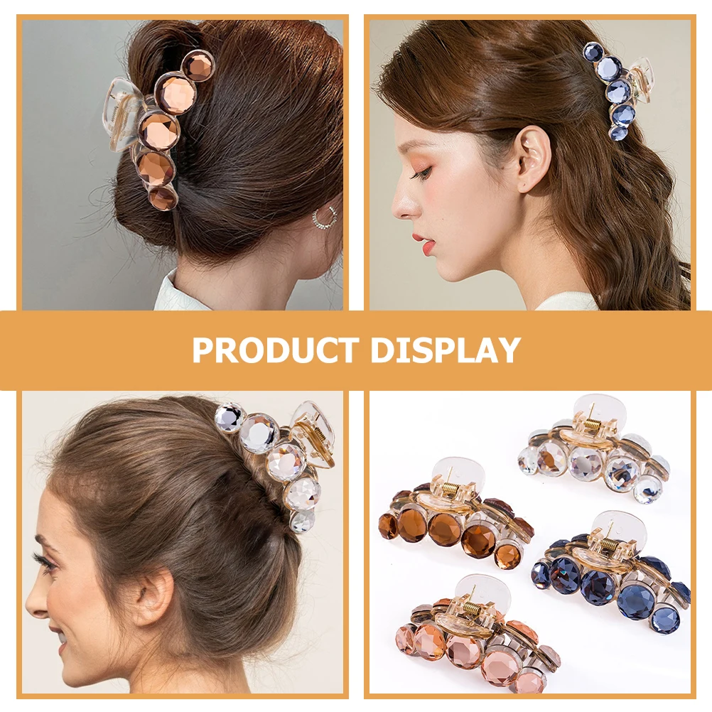 4 stuks simulatie kristal haarspeldjes clip sterke grip eenvoudige paardenstaart clip voor dagelijks gebruik vakantiefeest