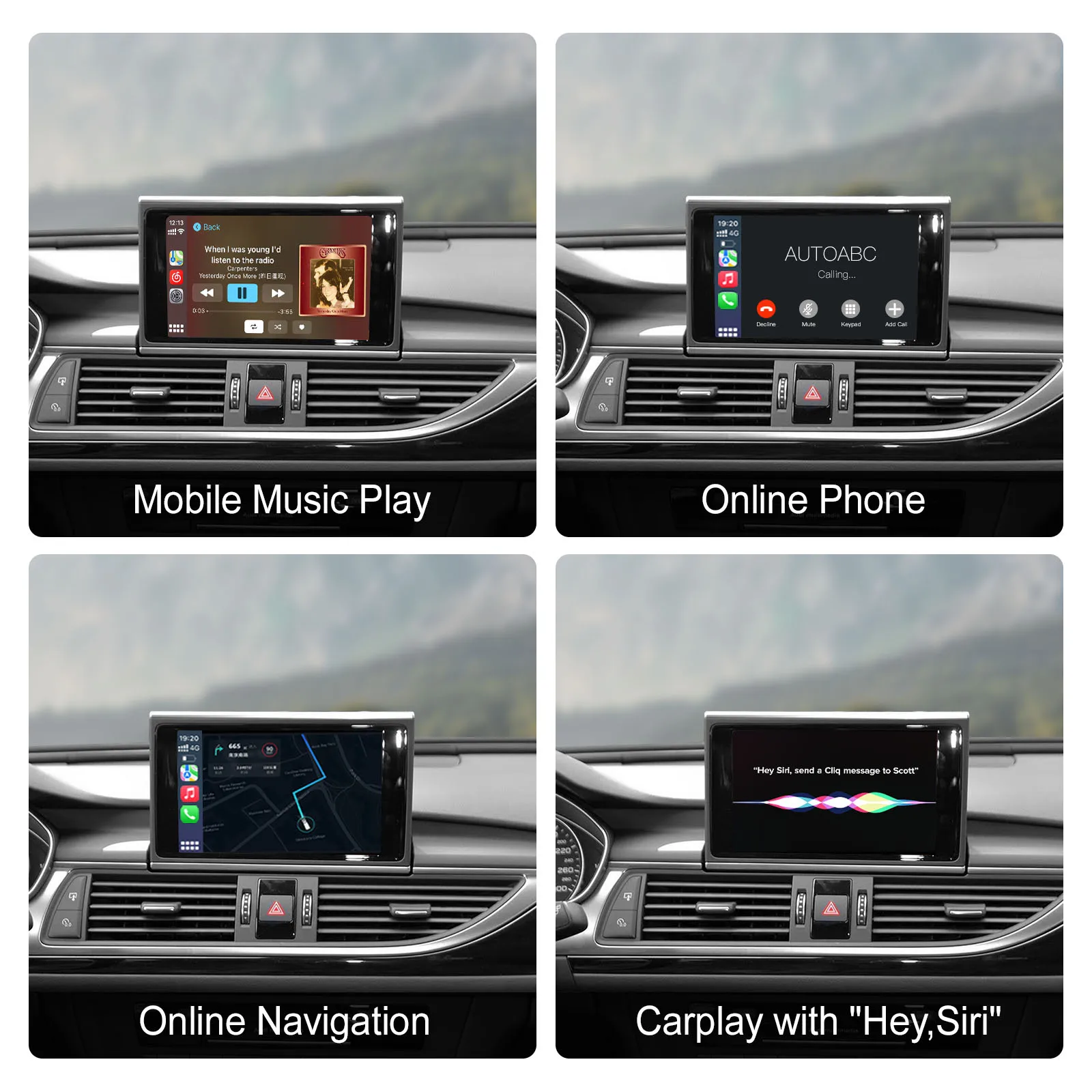 Wireless CarPlay Decoder for Audi A6 A7 2011-2018 Mirror Link Bluetooth GPS Navigation Android Auto Interface Bluetooth Camera