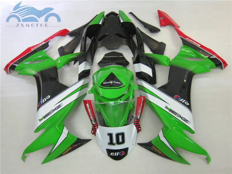 Custom motorcycle fairing KIT for Kawasaki Ninja ZX10R 2008 2009 2010 green black bodywork road racing Fairings ZX 10R 08 09 10