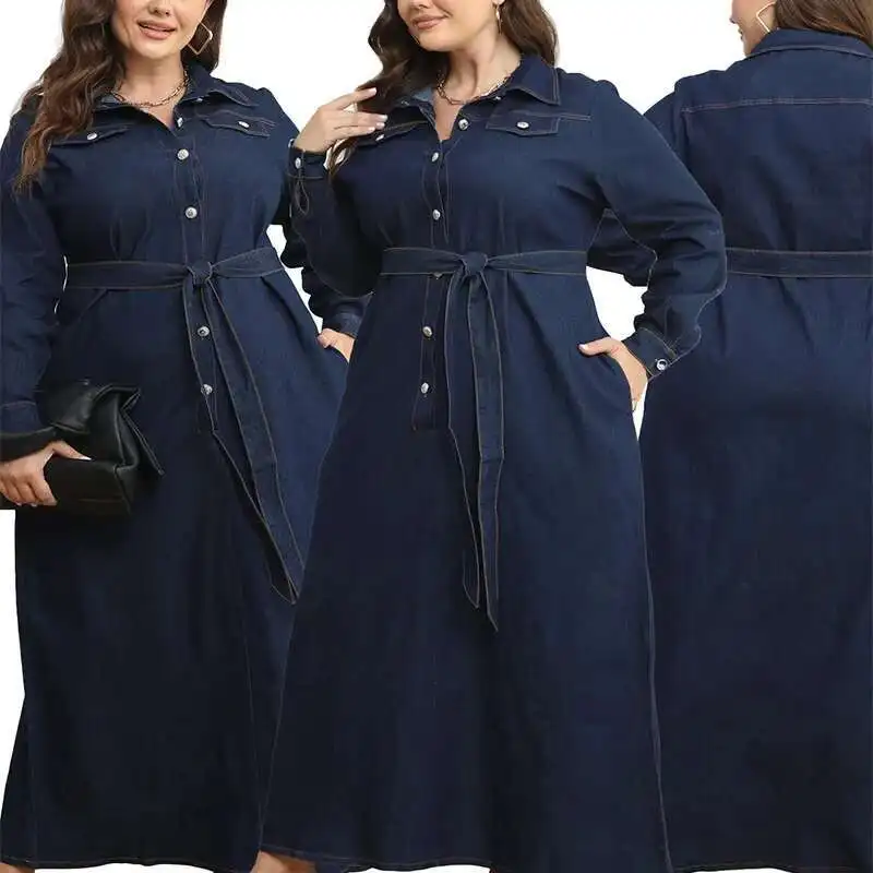 218319   บวกกับเสื้อผ้าสตรีฤดูหนาวที่มีปก, คอเปิด, ชุดเดรสยีนส์ล้าง, ปาร์ตี้โฮมเมดฤดูร้อน Elegantes Casual Y2k