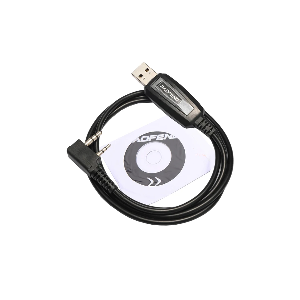 Cable de programación USB de dos pines para walkie-talkie, compatible con Kenwood TYT Baofeng, UV-5R, UV-82, 888S, F8, TK3107, 2207, 2307, Win XP 7/8