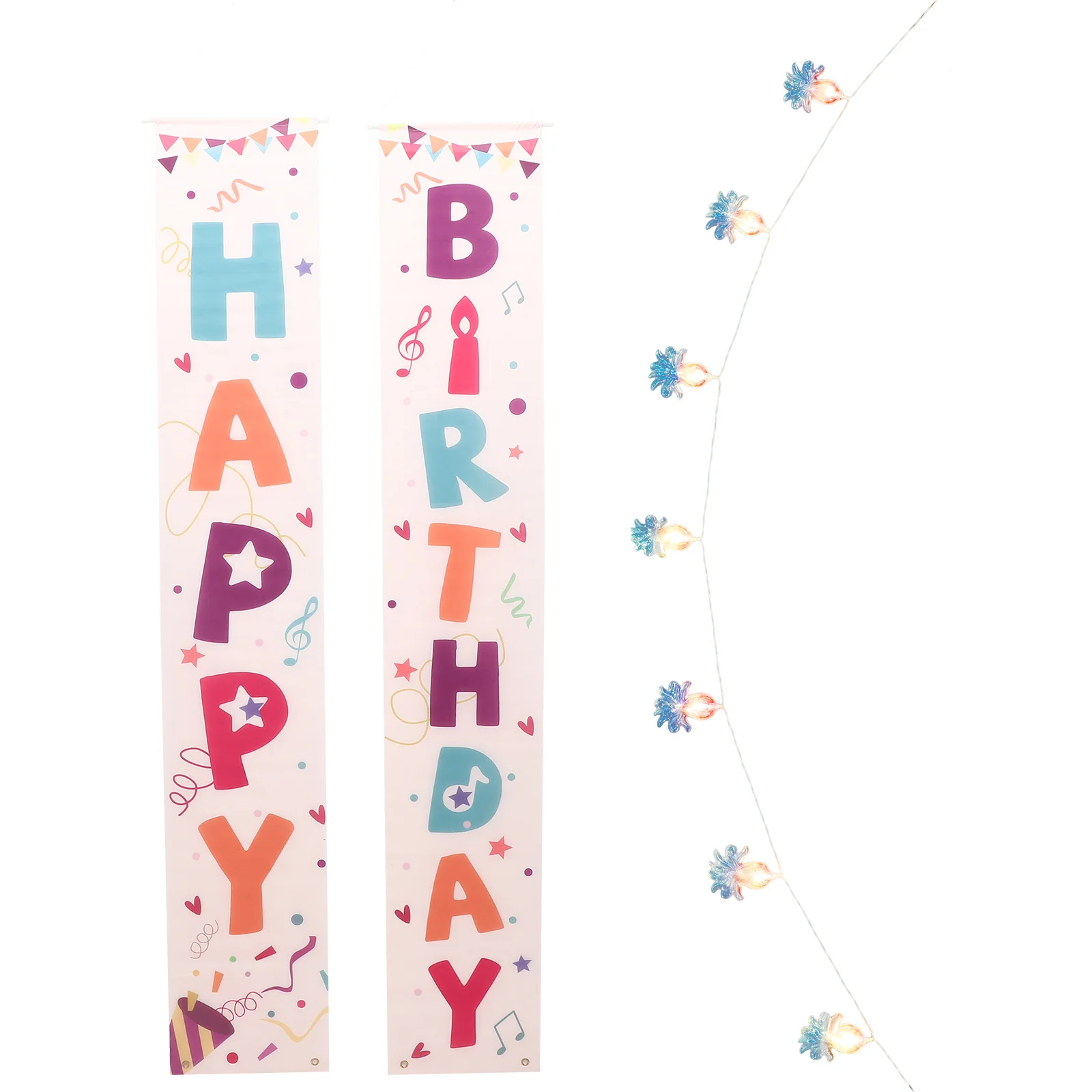 

1Pair Birthday Hanging Banner Strong Quality Material Easy Setup for Door Decor Party Gathering Front Door Birthday