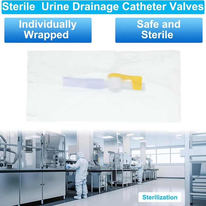 15 Pack Catheter Valve Kit Individually Package Urine Drainage Catheter Bag Valves Set Kit With Smooth Edges And Silicone Tubing