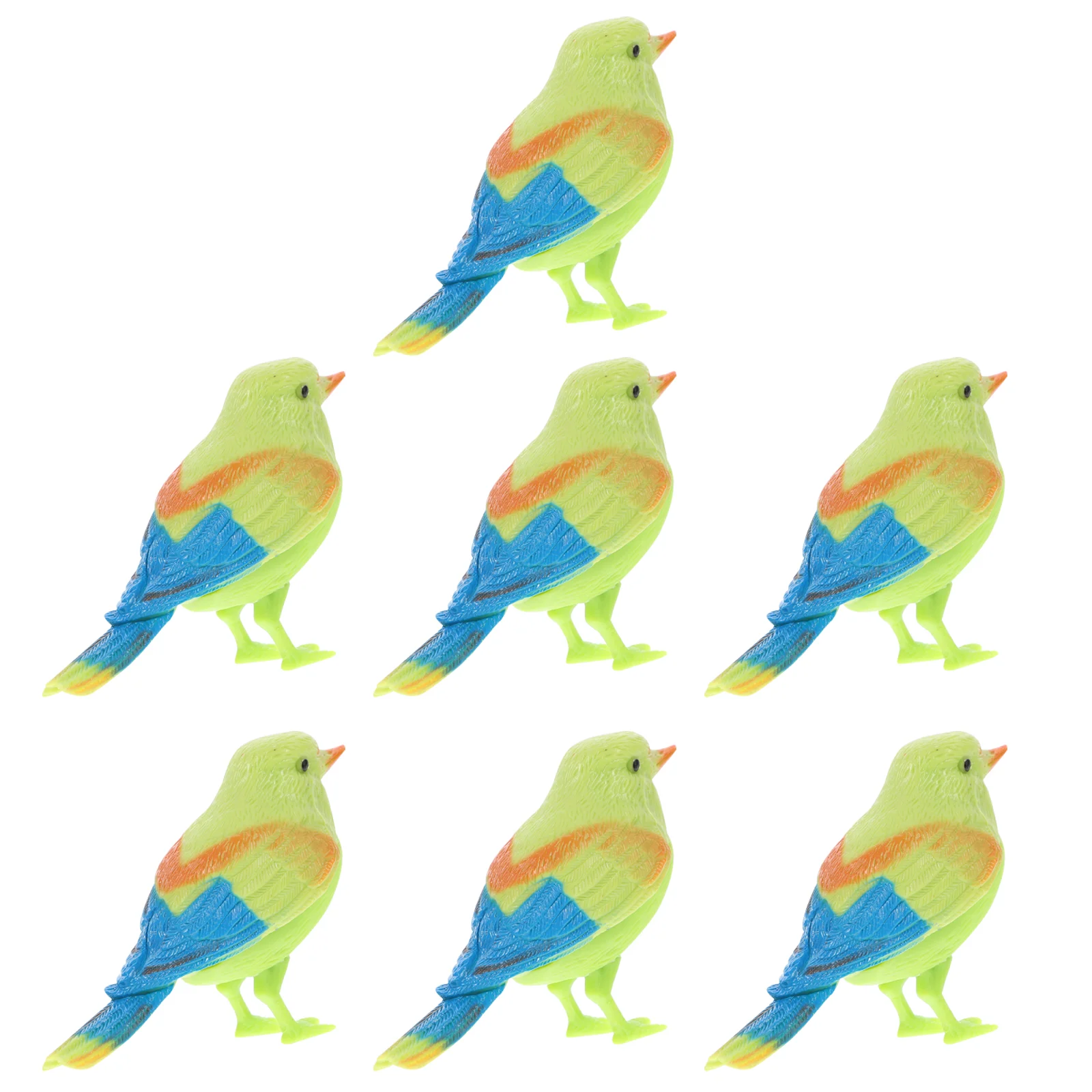 

7 Pcs Birdie Voice-Controlled Singing Decor The Statue Simulation Toy Sound Little Colorful Chirping