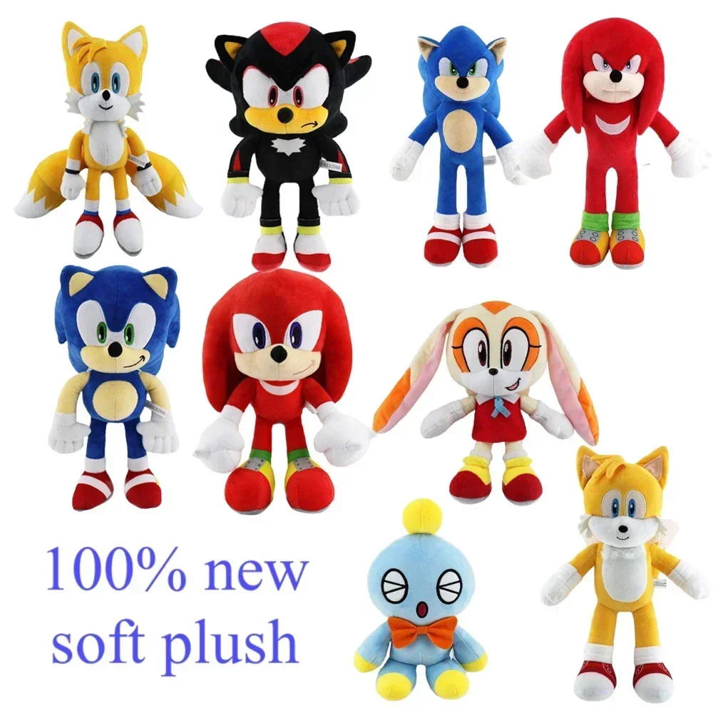 Sonic peluches toy 20-30cm cartoon hedgehog Amy Rose knuckle tail soft stuffed doll child birthday Sonic peluches toys