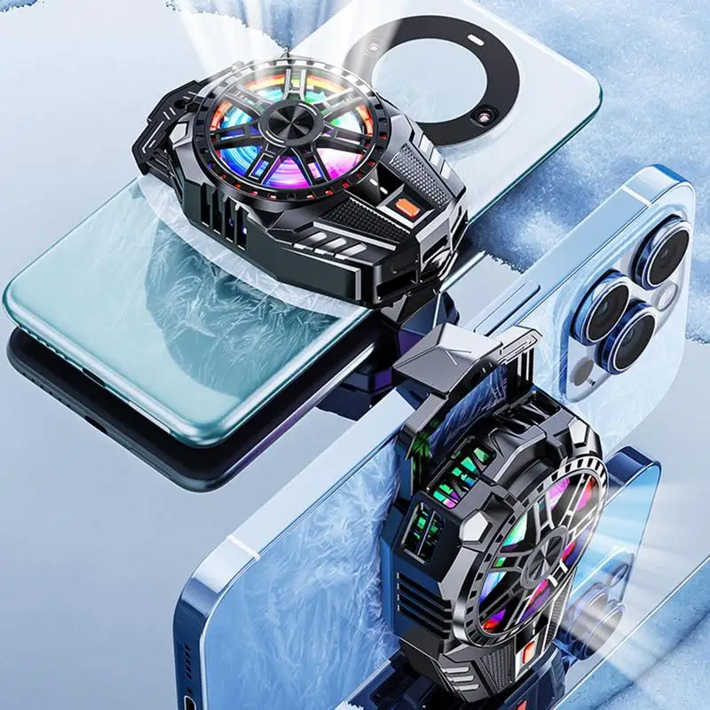 Phone Cooler Cellphone Cooler Portable Computer Cooling Fan Rechargeable Phone Cooling Fan For Game Tablet Temperature Control