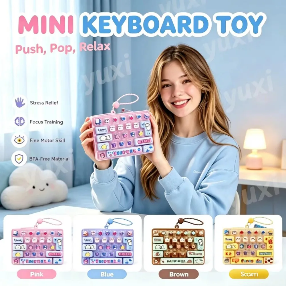 @Keycap Keychain Fidget Toy 26 Key Decompression Button Toy Portable Toy Bag Pendant Creative Keychain Small Pendant Decorations
