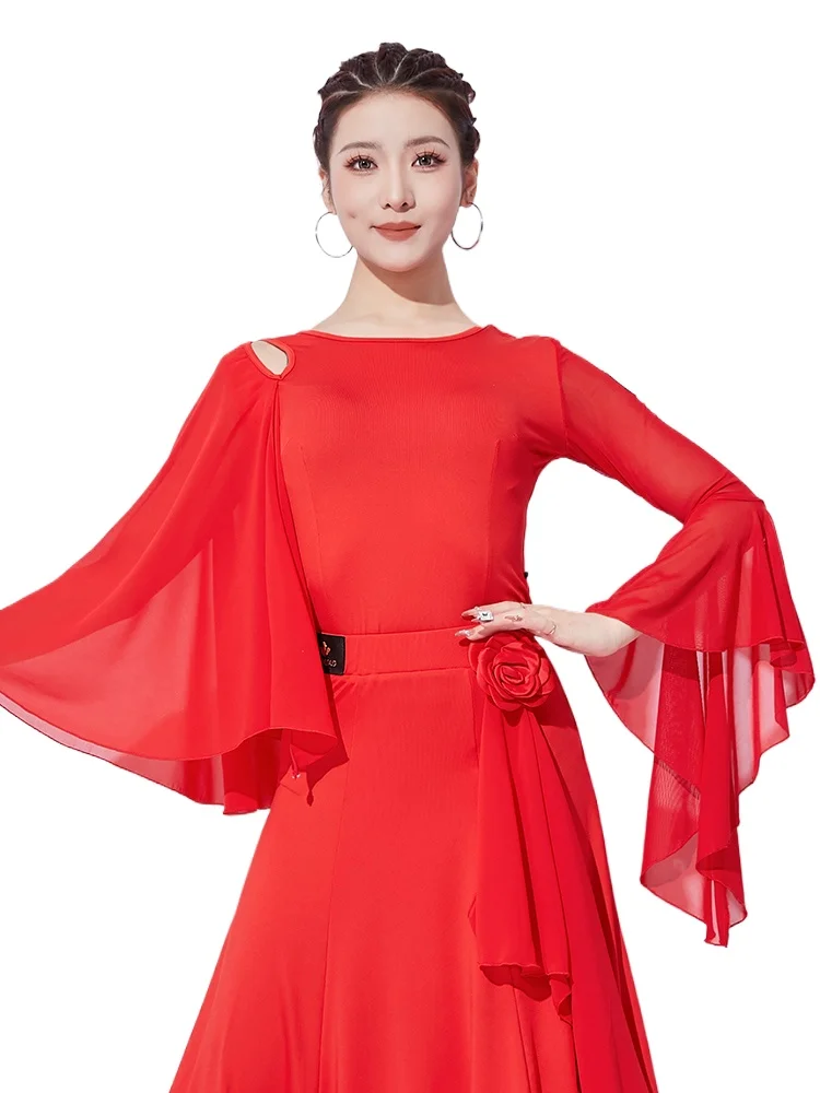 

2025 Latin Dance Top New Long-sleeved Women's Practice Leotard Professional Dance Modern Dance Clothes 2503Y
