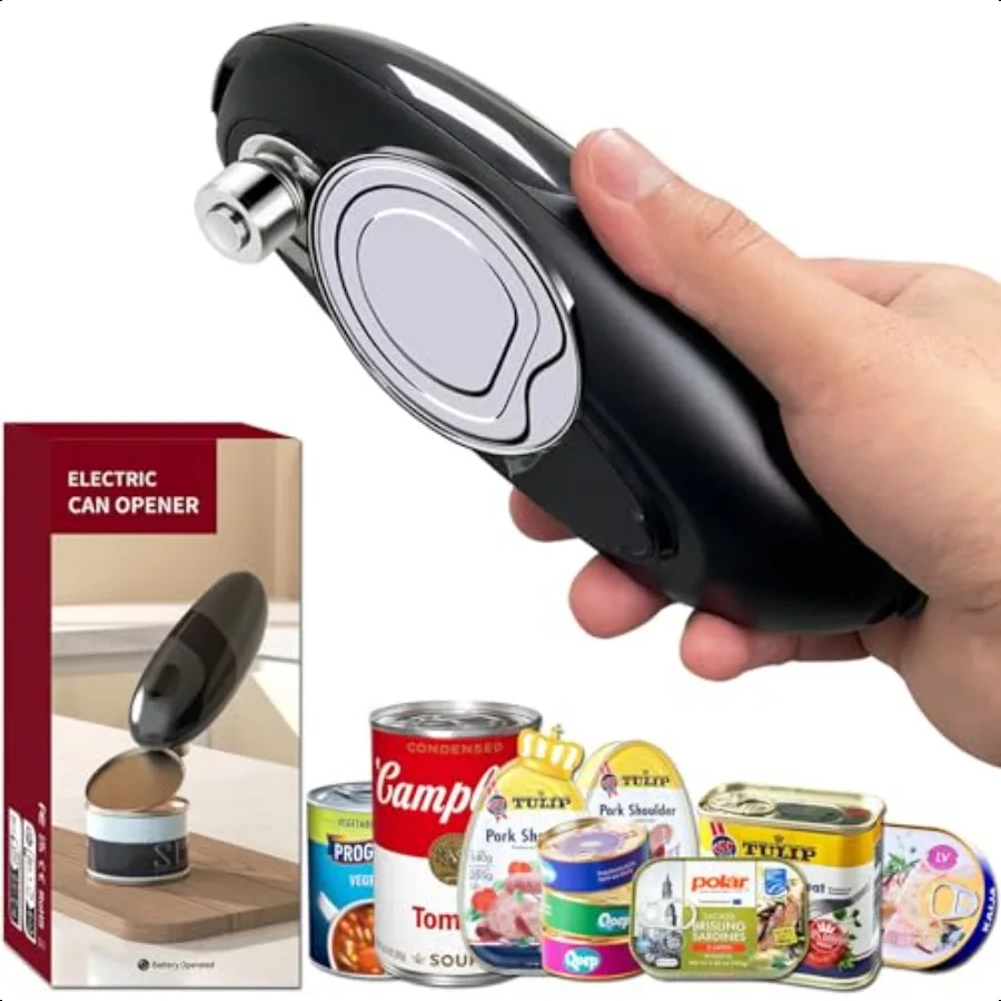 

[UPGRADED BLADE] Auto 2.0 Electric Can Opener Effortl OneTouch Operation with Safety Smooth Edge Battery Powered Automatic Can