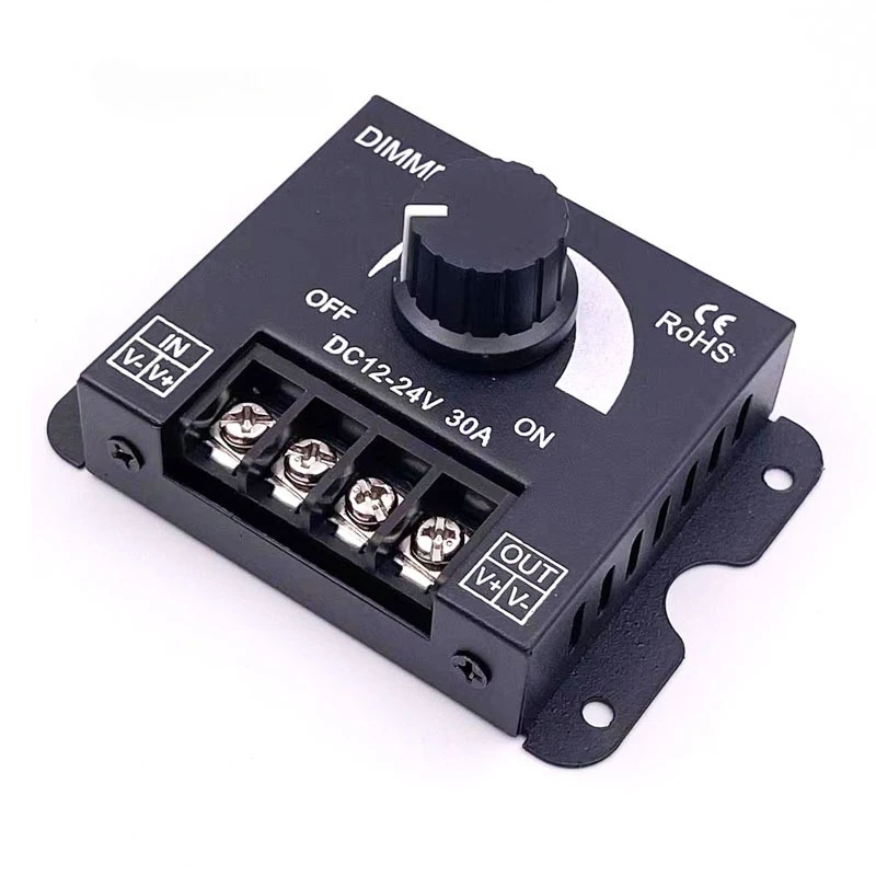 Manual Dimmer High-power Iron Shell 12V 24V 30A Dimming Monochrome Controller LED Infinite Dimming Panel