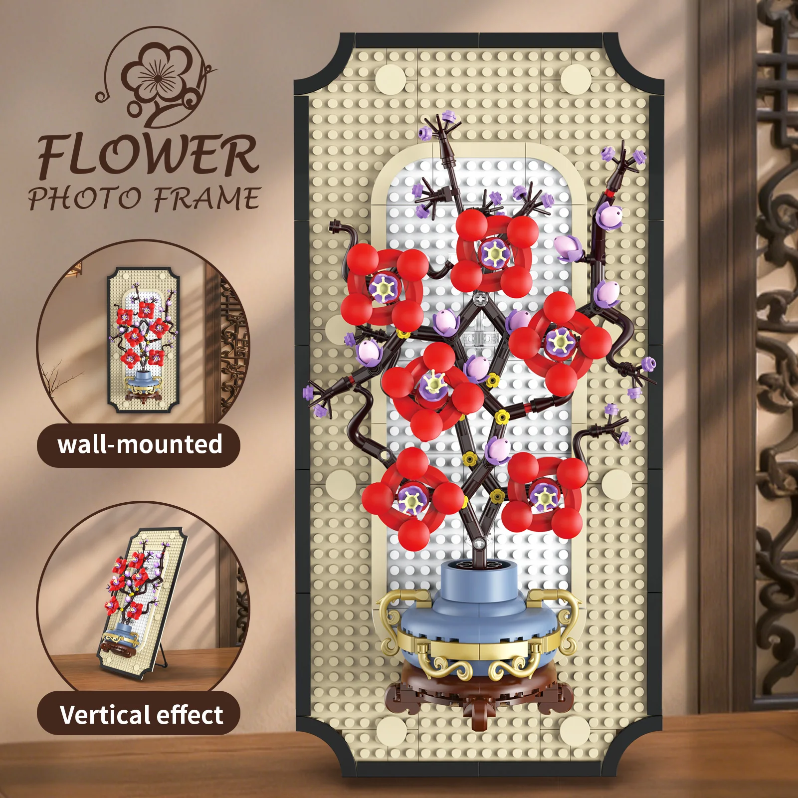 

MOC Flower Building Blocks Set Creative Photo Frame Brick Toy Home Decoration for Kids Christmas Gift