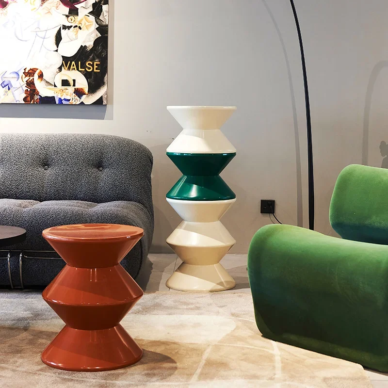 Medieval Ottoman Stool Bathroom Shower Stool Vanity Stool Small Round Stool Hourglass Stool Sofa Side Table Home Decor