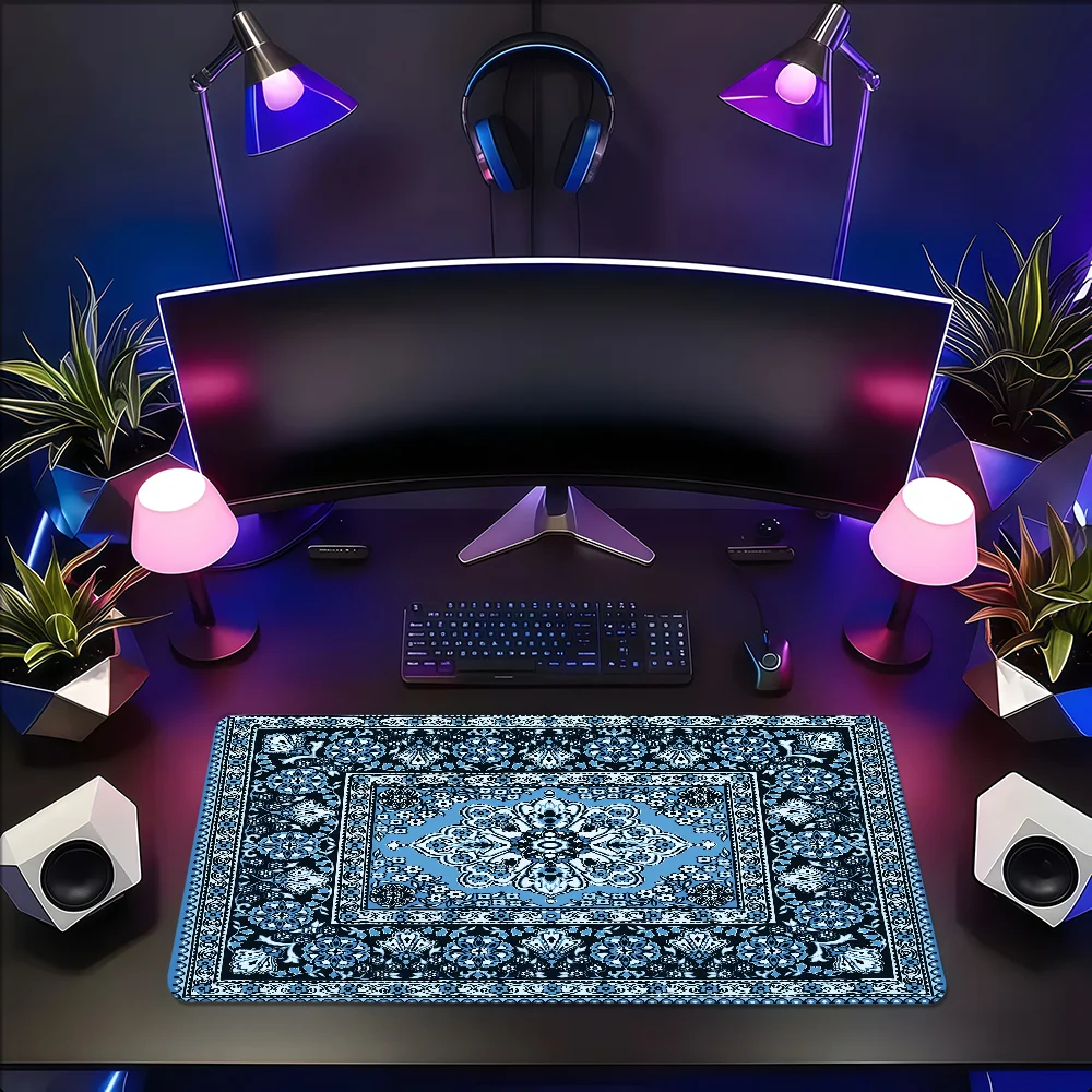 Woven Flower Persian Carpet Mouse Pad Non-slip Thickened MousePad Large Gaming Cushion Office Student Writing Lockedge