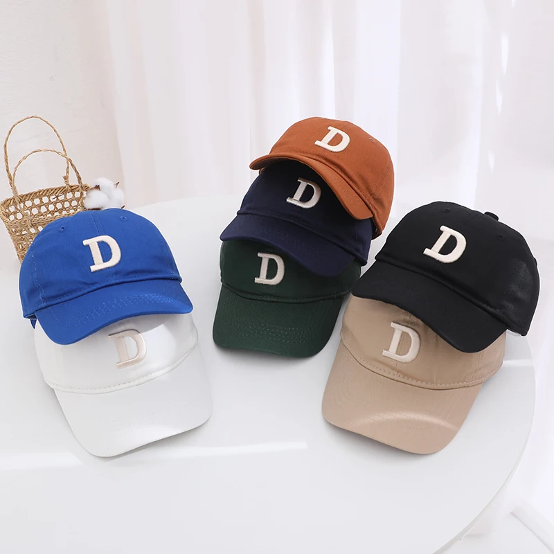 Doitbest Child Baseball Cap For Girl Boy Sunscreen Hats Summer Baby Casual Hip Hop Solid P D R Letter Kid Caps For 2 to 7 Years