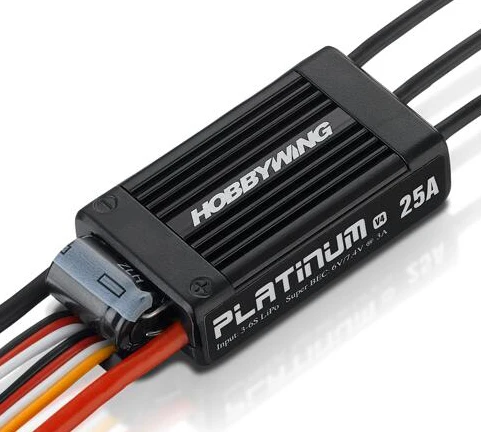 

Hobbywing Platinum 25A V4 Brushless Electronic Speed controller ESC for RC Fix-wing Drone Heli FPV Multi-Rotor