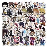 50Pcs Bungou Stray Dogs Anime Stickers Laptop Phone Fridge Guitar Vinyl Decals Japanese Cartoon Sticker for Kids Teens Gift Toy