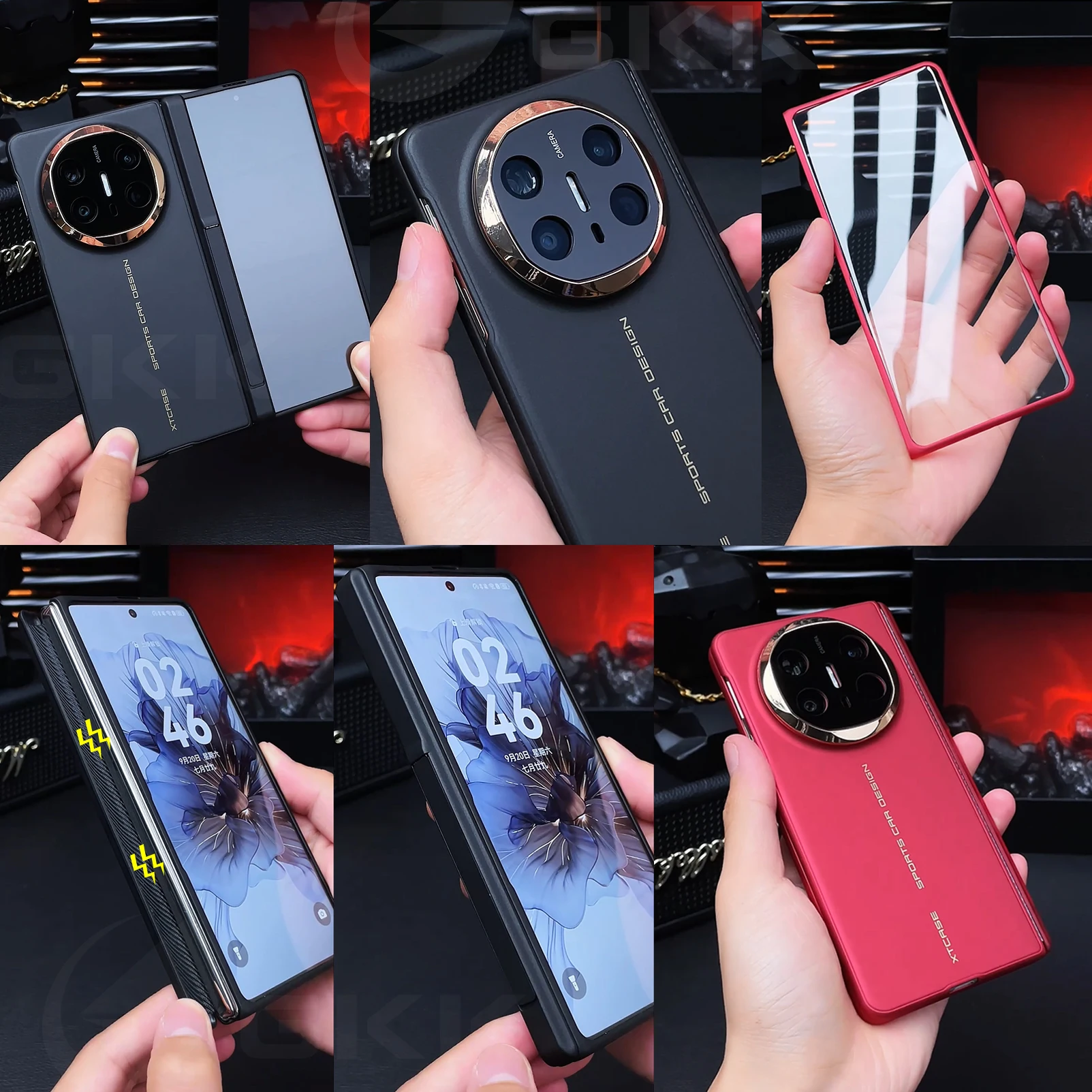 Ultra-thin Anti-scratch Plastic Case For Huawei Mate X3 X5 X6 Magnetic Hinge Stand Screen Glass Cover For Huawei Mate X6 Case view 2