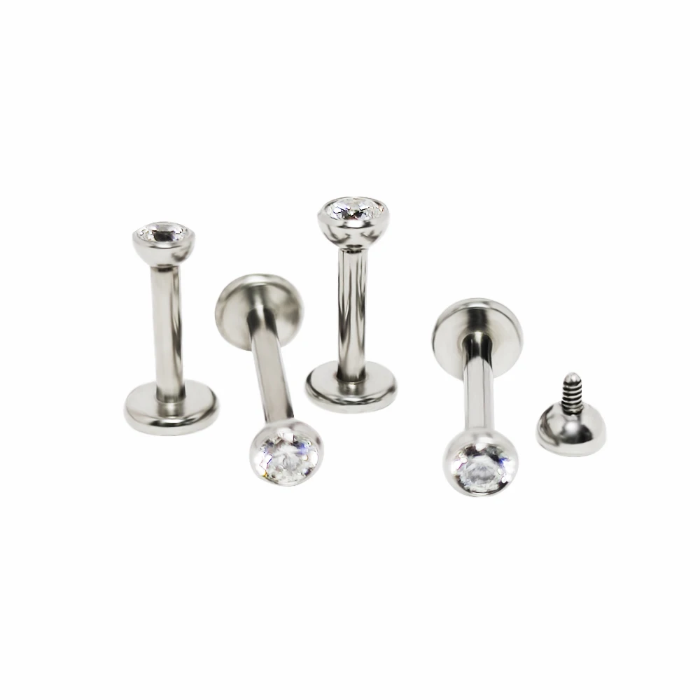 G23 Titanium Round Lab Piercing Nose Stud, Body Jewellery