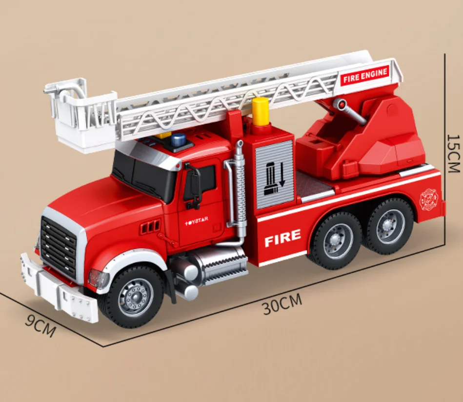 B454 novo motor de incêndio pode pulverizar água sprinkler caminhão tanque de óleo carro infantil, brinquedo de caminhão de escada extragrande