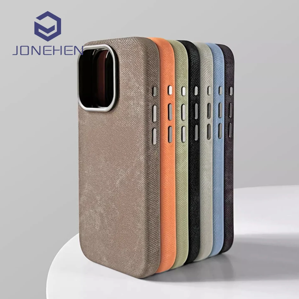 Magnetic Fiber Leather Phone Case For iPhone 15 14 13 12 Pro Max 15Plus For MagSafe Wireless Charge Soft Shockproof Back Cover