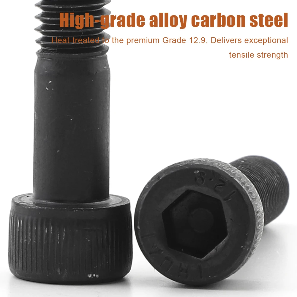 Half Thread Allen Head Cap Screw Bolt M4 M5 M6 M8 M10 12.9 Black Grade Steel Partial Thread Lengthen Hex Socket Head Cap Screw