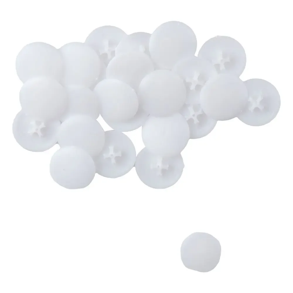 100Pcs/Bag White Plastic Screw Cap 17mm Nuts Bolts Covers Protective Caps Self-tapping Screws Decor Cover Furniture Hardware
