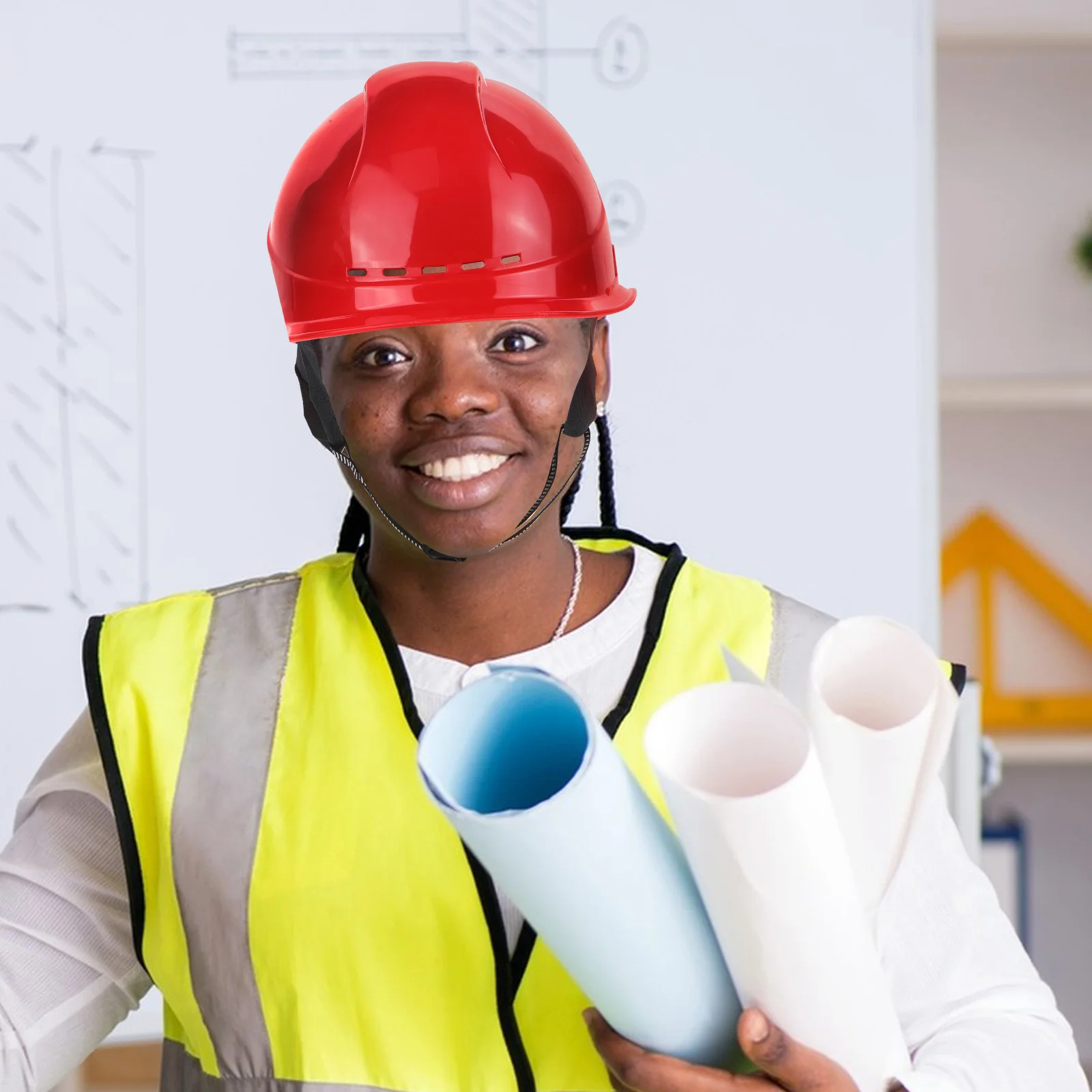 Red Thick Hard Hat Safety ABS Construction Site Protective for Men Working Safety Hat Construction Hard Hats