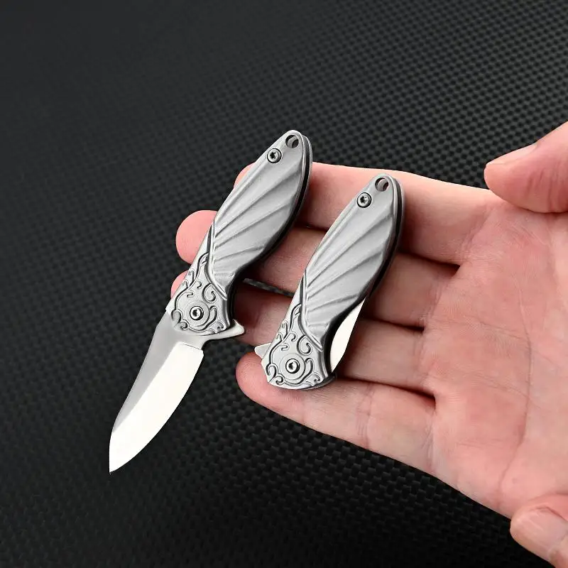Новый складной нож из титанового сплава, портативный брелок для кемпинга, мини-острый нож