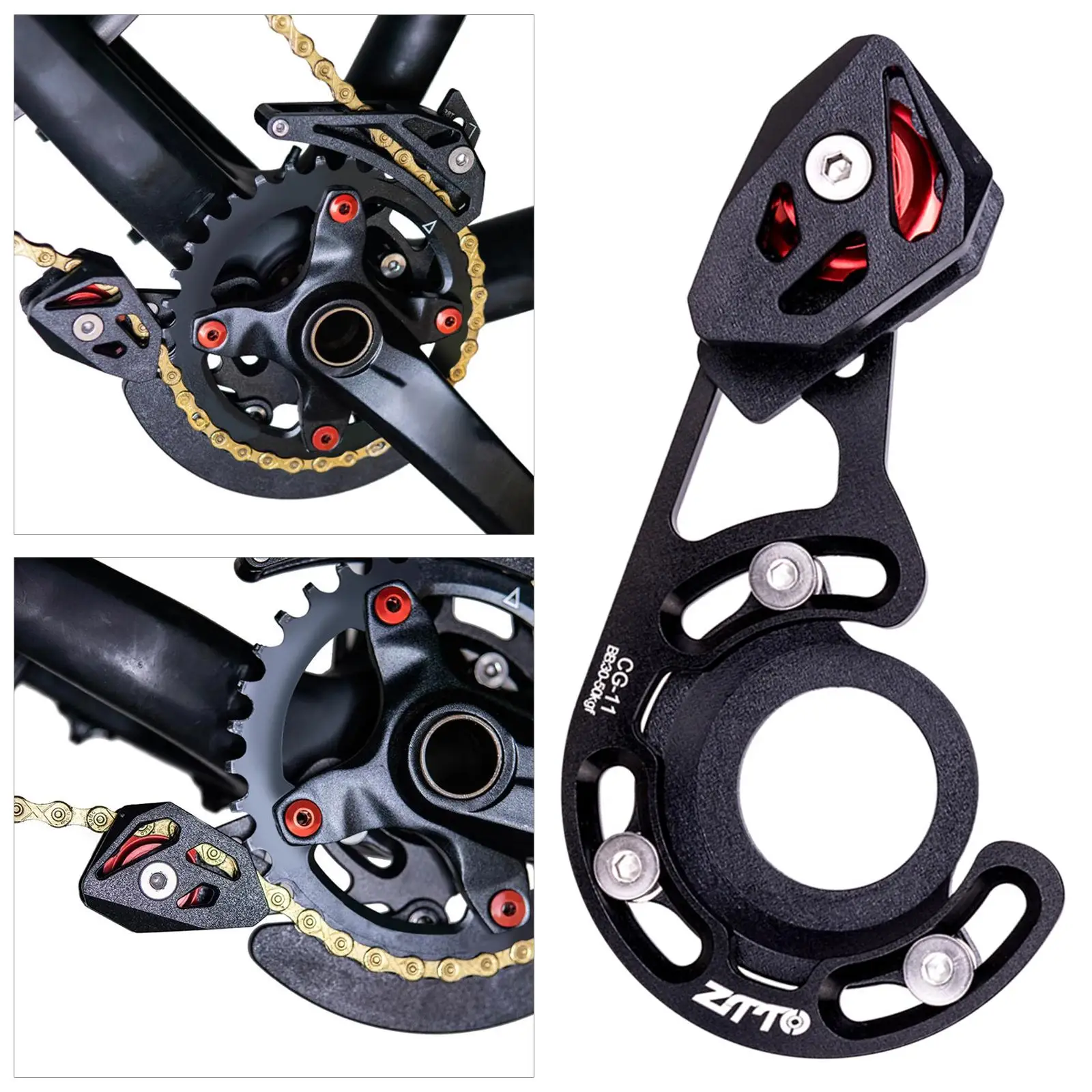 MTB Chain Guide Chainring Protector Plate Bike Chain Stabilizer Black Durable Direct Mount Chainring Guard for Bottom Bracket