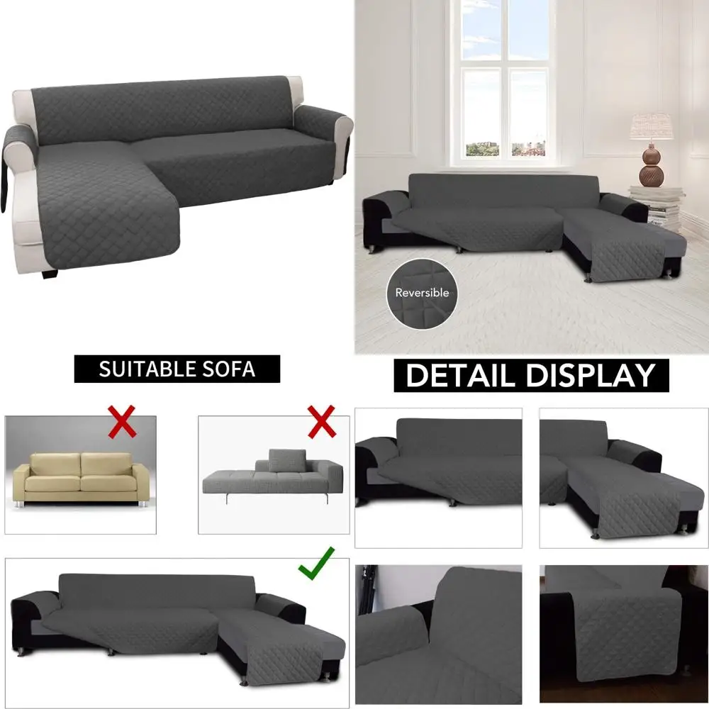 

Двусторонние чехлы на диваны L-образной формы для удобных секционных диванов, чехлы для шезлонгов для домашних животных, защитные чехлы для мебели