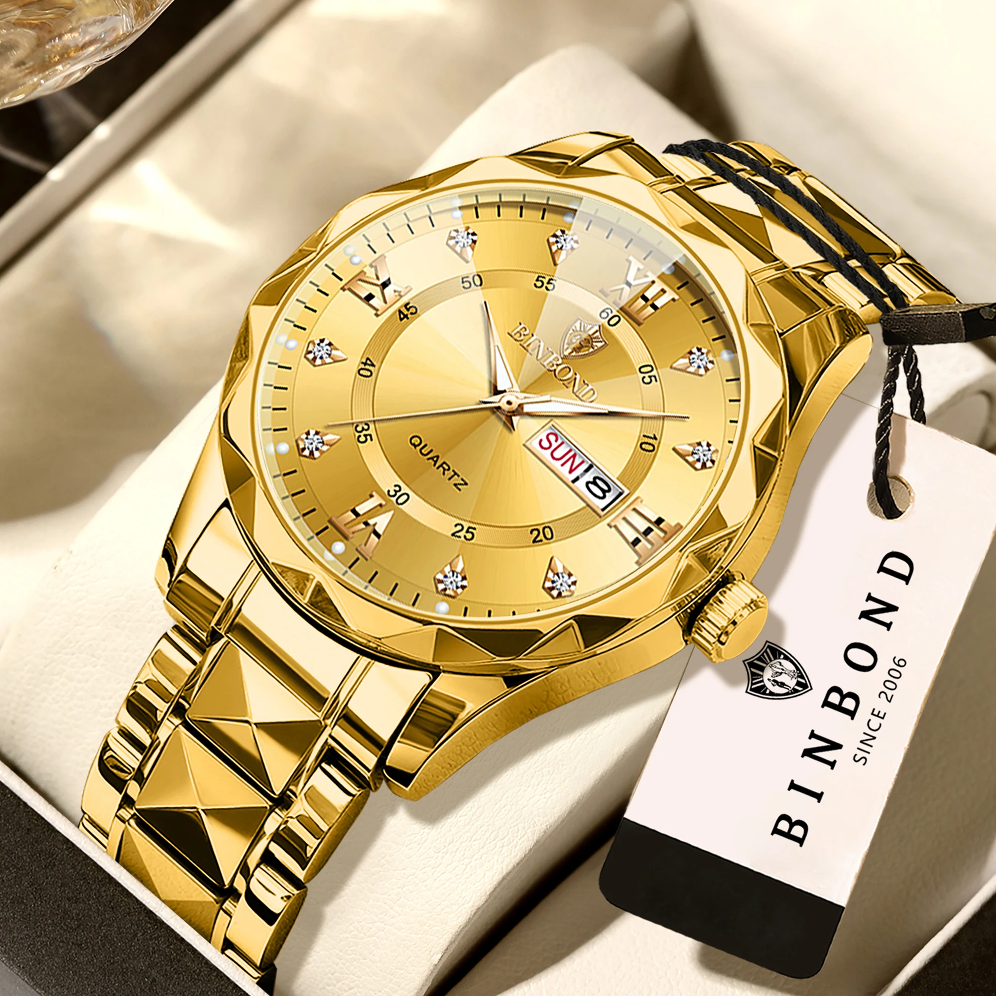 Men's Original Waterproof Quartz Watch with Week Display