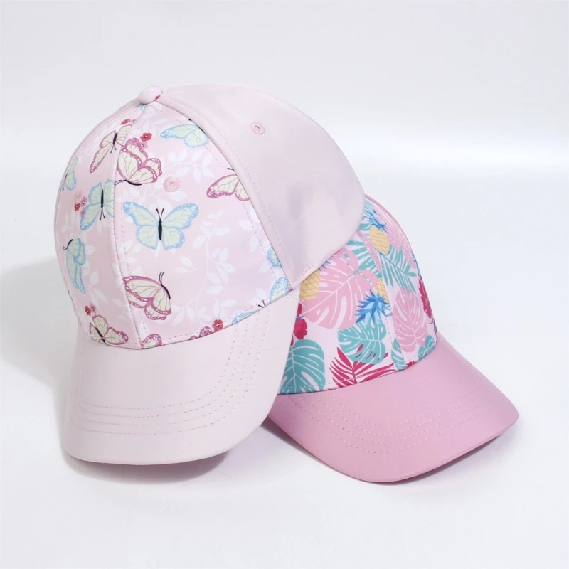 Gorra de béisbol con cola de caballo para niñas, gorro de moño desordenado alto con agujero de cola de caballo, sombreros transpirables para sombra