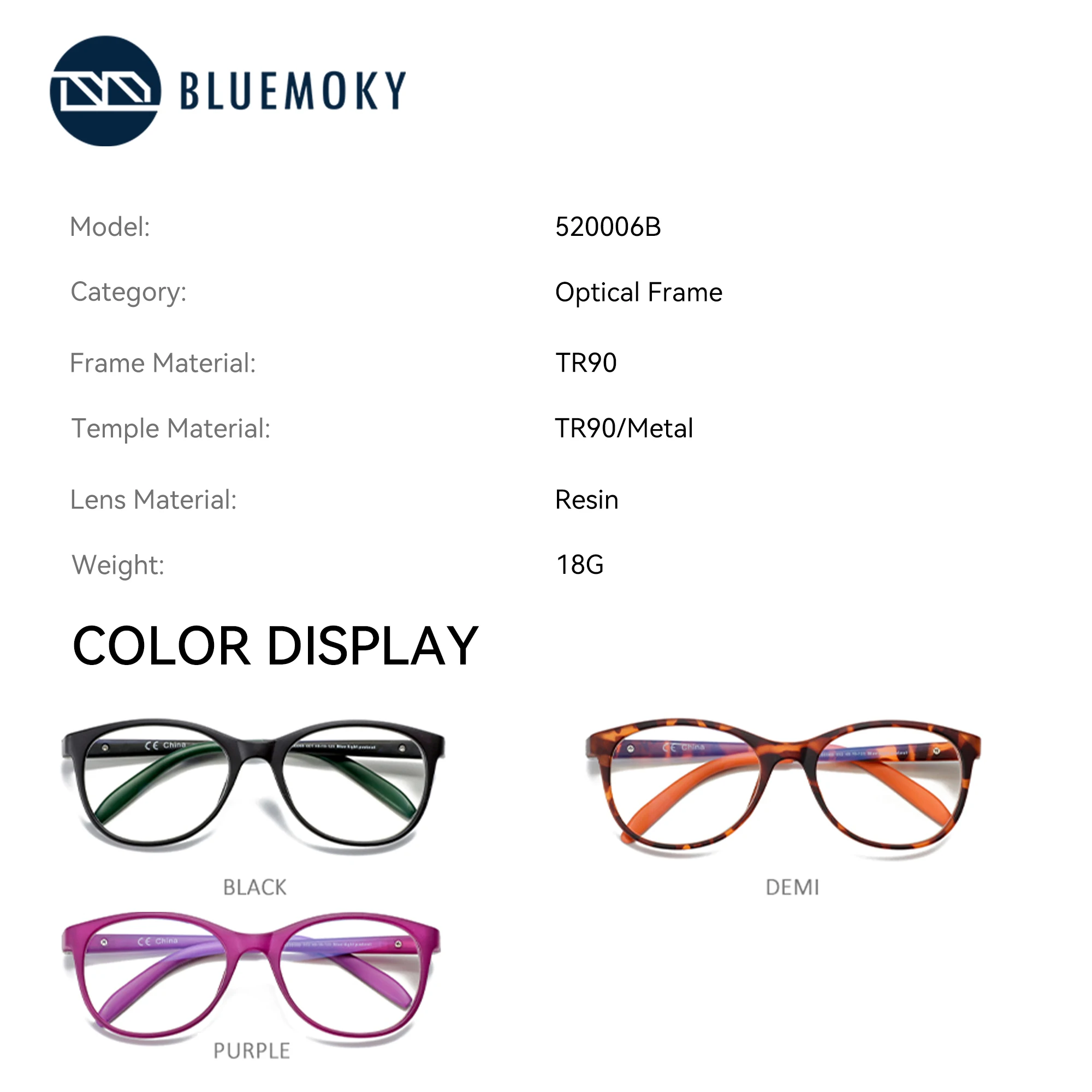 BLUEMOKY Children's Prescription Eyeglasses TR90 Progressive Optical Glasses Anti Blue Light Protection For Boys and Girls