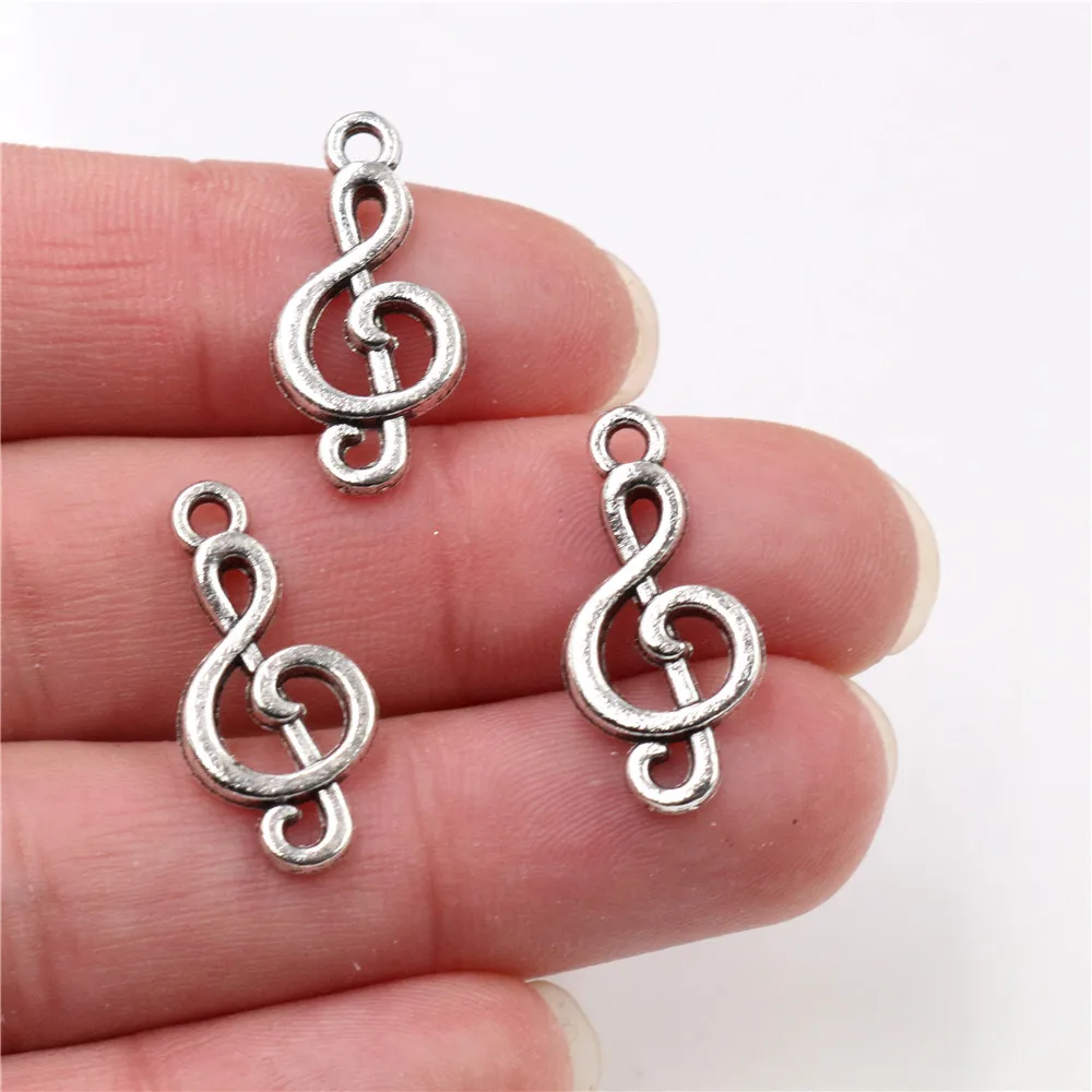 23x11mm 20pcs/lot Antique Silver Plated Music Handmade Charms Pendant:DIY for bracelet necklace