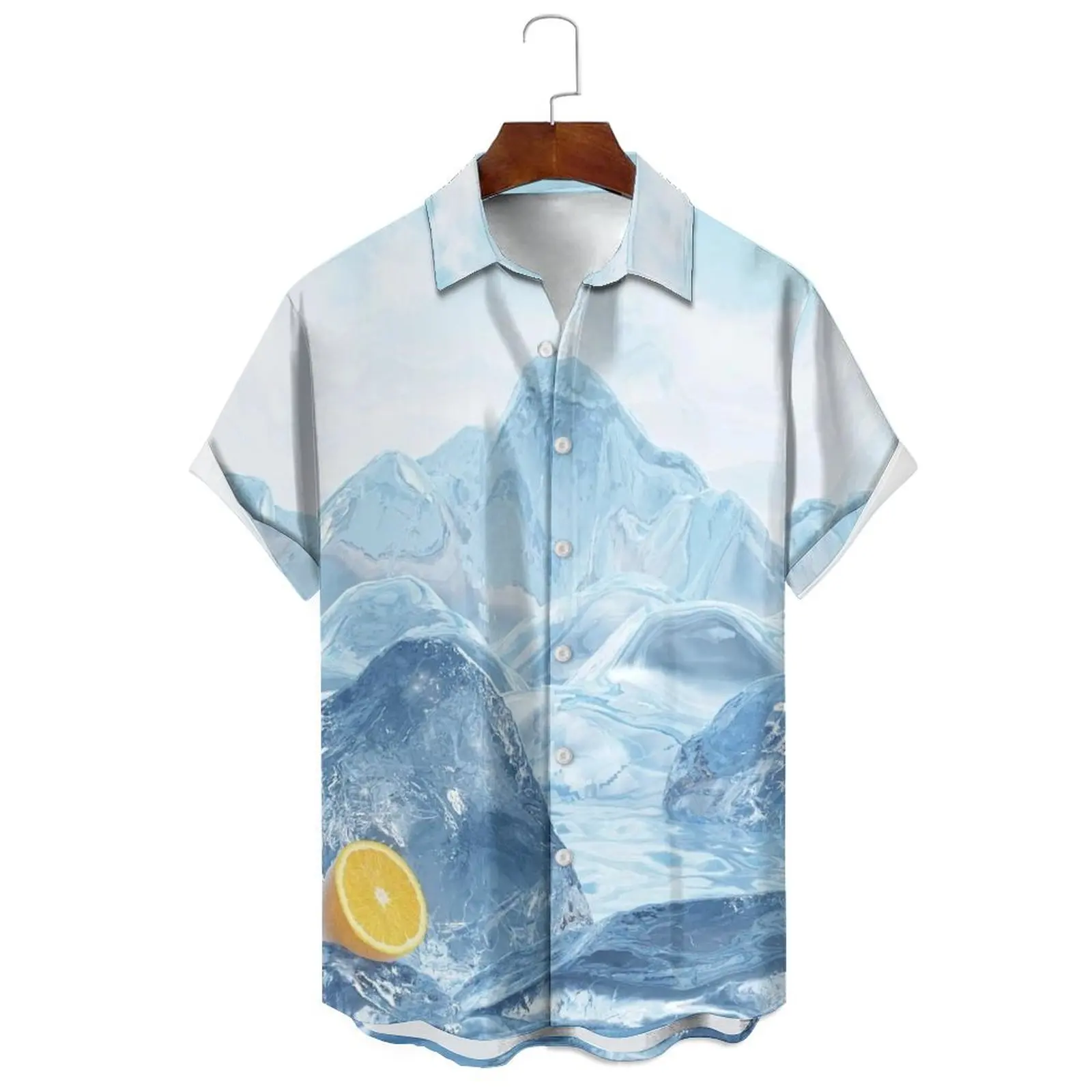 Men's/Women's Summer Multi-Color Irregular Oil Painting Comic Print Loose Casual Lapel Single-Breasted Short-Sleeved Shirt