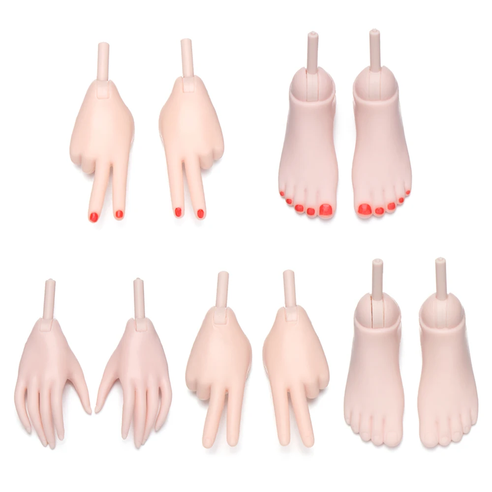 1/3 Dolls Body Parts Accessories Plastic Replacement Movable Hands Foot For 1/4 Doll Organ Accessories DIY Dressing Toy