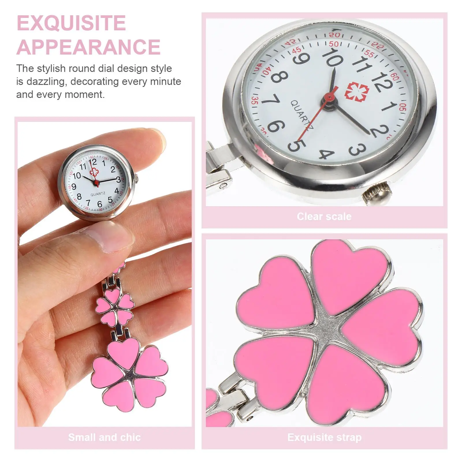 Stylish Round Dial Nurse Pocket Watch Zinc Alloy Durable Mini Hanging Watch Decorative Women Gifts Fob Watches