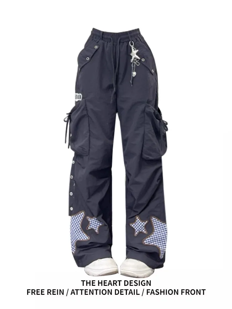 Plones de Trabajo Casus para Mujer con Diseño de s y Múltiples Bolsillos, Plones Anchos y Hoados, Estilo...