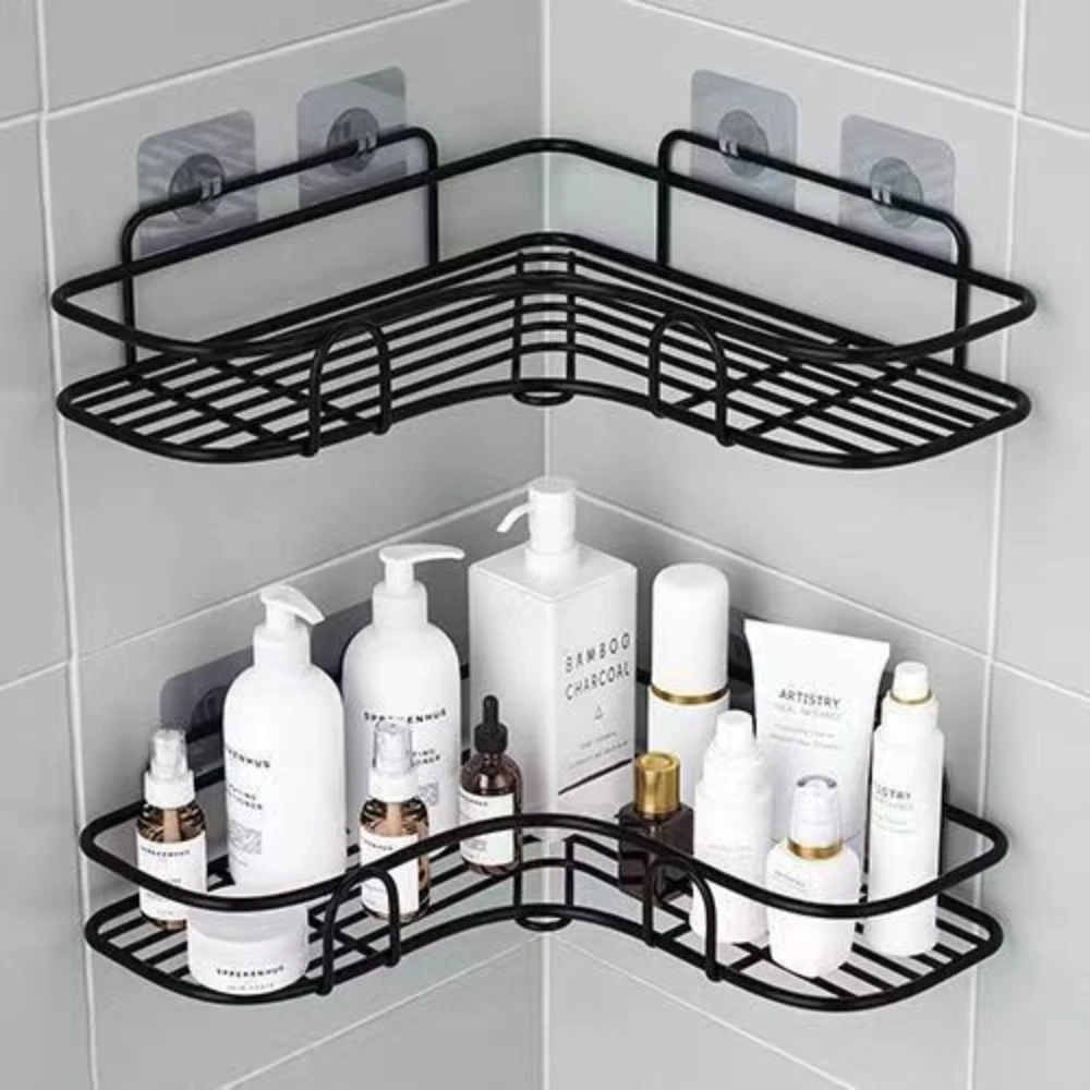 Bathroom Triangle Shelf, Shower Shelf, Shampoo Storage Shelf, Kitchen Spice Corner, No Punch Storage of Wall Supplies