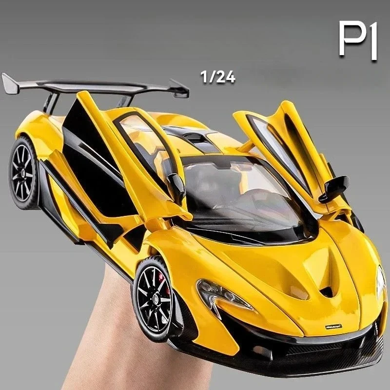 

Масштаб 1:24 P1, суперкар, легкосплавный автомобиль, литой под давлением металл со звуком и светом, модель для сбора хобби, украшения, подарок для мальчиков