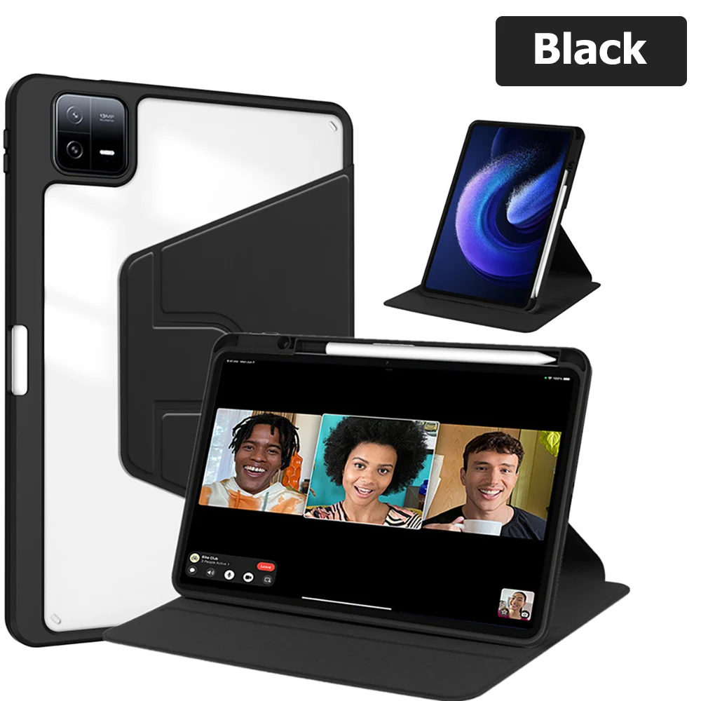 

360° Rotation Acrylic Protective Case For Xiaomi Mi Pad 5/5 Pro 11 Inch 2021 Tablet Cover Casing With Pencil Holder Slot Funda