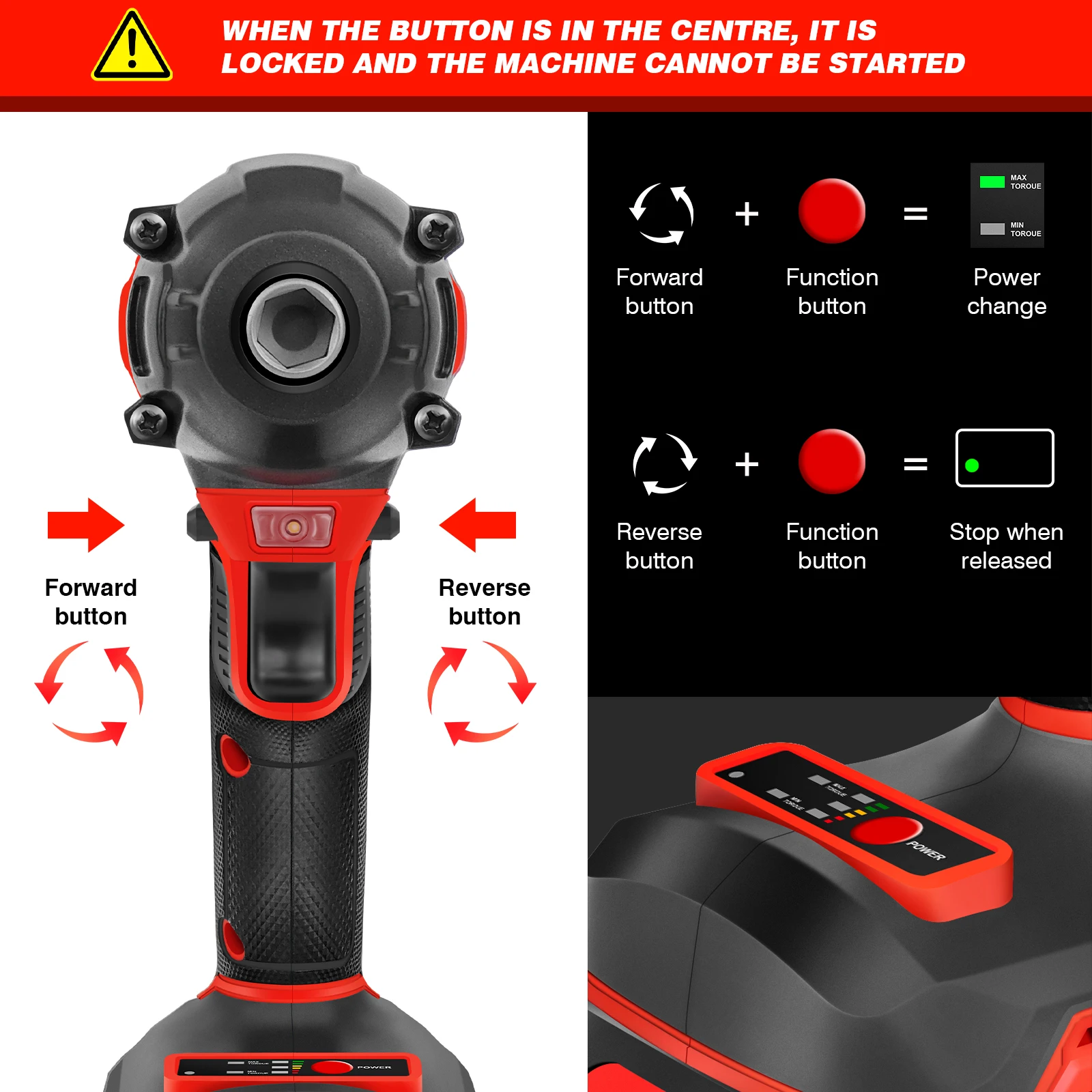 2 IN 1 Cordless Impact Wrench 1/2