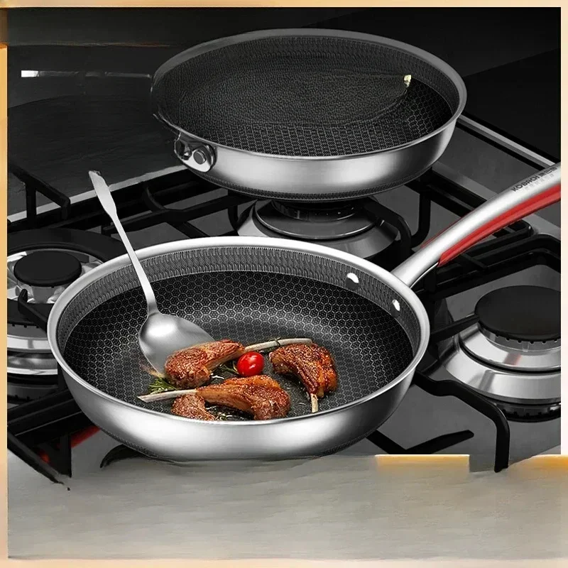 Stainless steel flat bottomed pan, non stick pan, induction cooker, gas stove, special stir fry