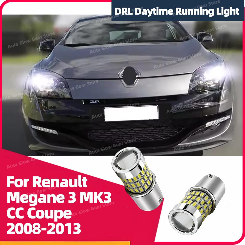 

2Pcs LED Bulb P21W BA15S LED DRL For Renault Megane 3 MK3 CC Coupe 2008-2013 LED Daytime Running Light 6000K With Projector Lens