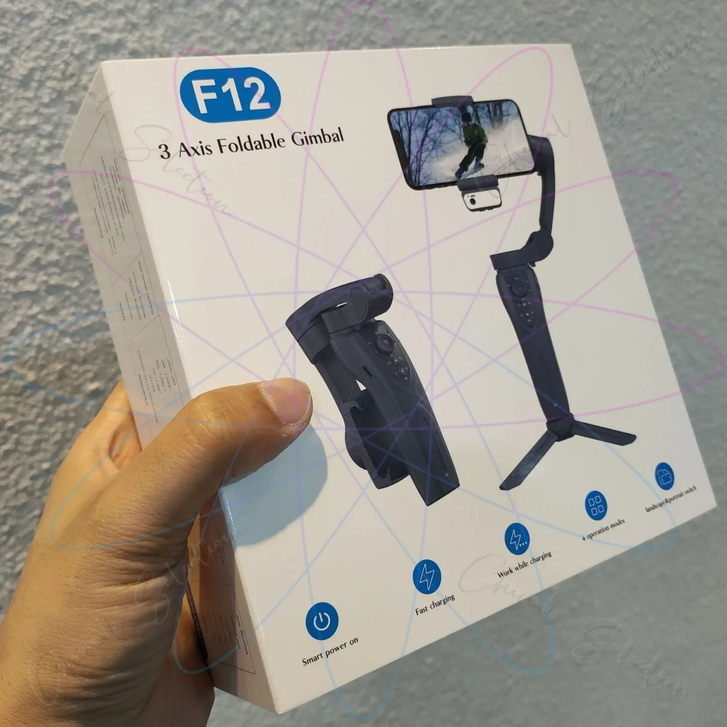 New F12 Foldable Three-axis Stabilizer Gimbal with AI Face Tracking Intelligent Face Tracking