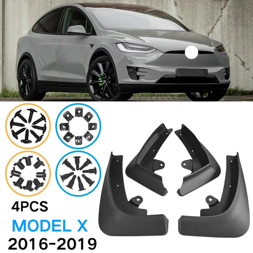 

4PCS Front Rear Mudguard For Tesla Model X 2016 2017 2018 2019 Mud Flaps Splash Guard Mudguards Fender Anti-splash Wheel