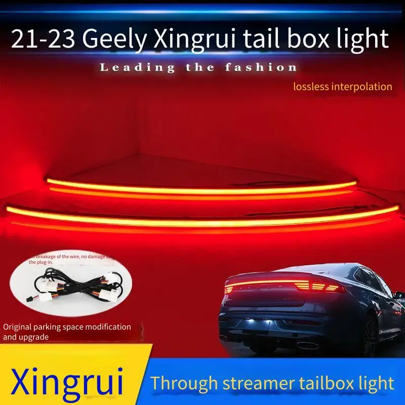Car LED Rear Through Lamp for Geely PREFACE 2021-2025 Modified Smoked Red Taillights Rear Trunk Light Auto Accessories
